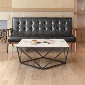 Zuo Modern Tintern Coffee Table White and Antique Bronze - Lifestyle
