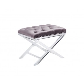Sunpan Allura Stool in Light Grey - Angled