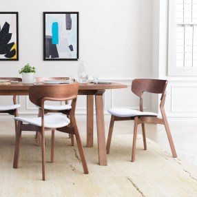 Russell Dining Chair Walnut and Light Gray - Lifestyle