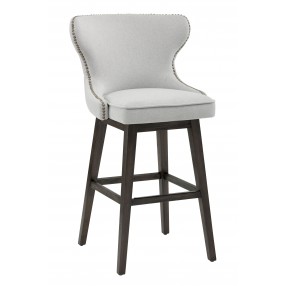 Sunpan Ariana Swivel Barstool in Light Grey - Angled