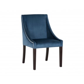 Sunpan Lucille Dining Chair in Ink Blue - Angled View