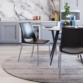 Zuo Modern Ace Dining Chair in Black and Silver - Lifestyle 