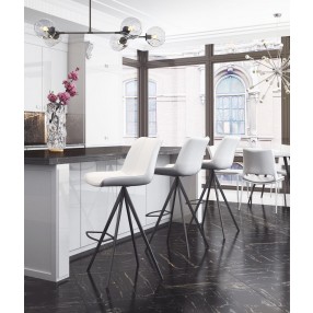 Zuo Modern Aki Barstool in White and Black - Lifestyle
