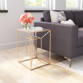 Zuo Modern Canyon Side Table Gold - Lifestyle