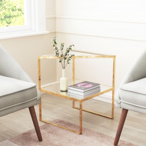 Zuo Modern Planes Side Table Gold - Lifestyle