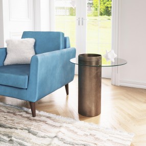 Zuo Modern Emi End Table Antique Bronze - Lifestyle 