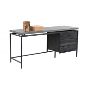 Sunpan Norwood Desk - Angled with Decor