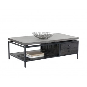 Sunpan Norwood Coffee Table - Angled with Decor