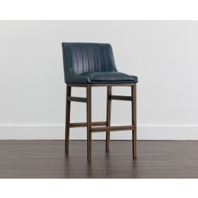 Sunpan Halden Barstool in Vintage Blue - Lifestyle Angled