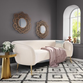 Zuo Modern Luna Sofa in Cream - Lifestyle