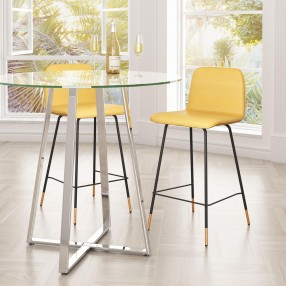 Zuo Modern Var Counter Stool in Yellow - Lifestyle