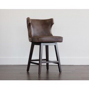 Neville Swivel Counter Stool - Havana Dark Brown - Lifestyle
