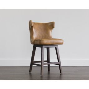 SUNPAN Neville Swivel Counter Stool in Tobacco Tan - Lifestyle