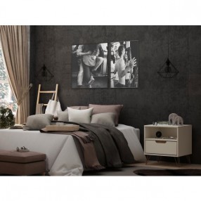 Manhattan Comfort Rockefeller 1-Drawer Off White Nightstand (Set of 2)