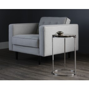 Sunpan Tillie End Table With Stainless Steel Frame in Black Agate Stone - Lifestyle
