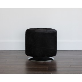 SUNPAN Domani Swivel Ottoman - Small In Onyx - Lifestyle
