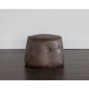 Sunpan Mitchell Ottoman - Havana Dark Brown - Front View