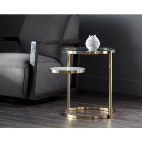 Sunpan Helica Side Table - Brass - Lifestyle