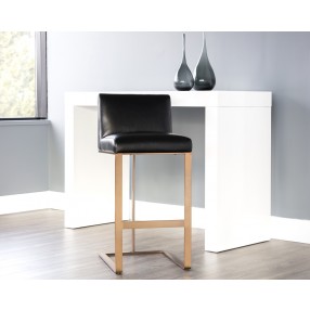 Sunpan Dean Barstool - Antique Brass - Cantina Black - Lifestyle