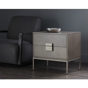 Jade Nightstand - Antique Silver - Ash Grey - Lifestyle