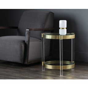 Sunpan York Side Table - Brass - Lifestyle