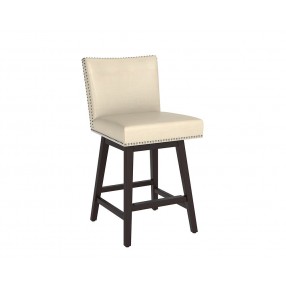 Vintage Swivel Counter Stool - Castillo Cream/Brown/Coal Black/Havana Dark Brown/Overcast Grey- Angle View