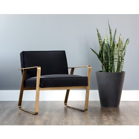  Sunpan Kristoffer Lounge Chair - Abbington Black - Lifestyle