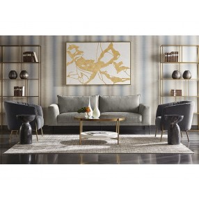 SUNPAN Goya End Table - Marble Look - Black, Lifestyle