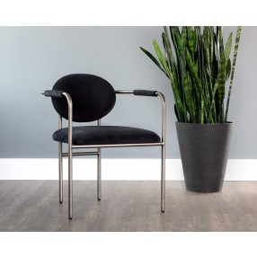 Rylan Dining Armchair - Abbington Black/Abbington Navy/Dillon Cream- Lifestyle