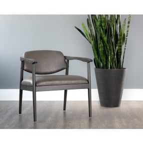 SUNPAN Westley Lounge Chair - Bravo Ash/Dorset Platinum/Leo Cabernet/Polo Club Muslin, Lifestyle