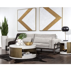Sunpan Belinda Sofa in Symphony Greige - Lifestyle