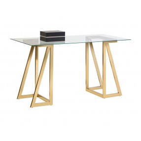 Sunpan Atkinson Desk - Angled with Decor