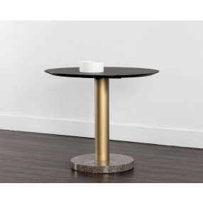 Sunpan Monaco Bistro Table - Gold - Light Grey Marble / Charcoal Grey - 35.5" - Lifestyle
