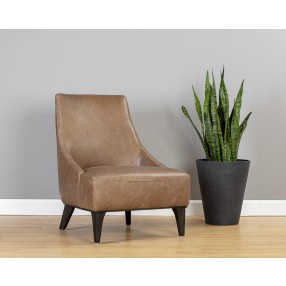 Sunpan Elias Lounge Chair - Marseille Camel Leather - Lifestyle