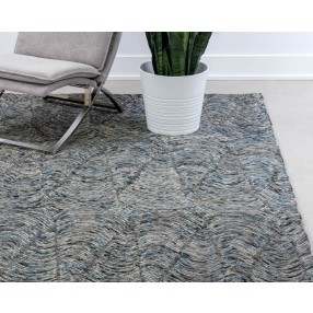 Sunpan Corfu Hand-tufted Rug - Blue / Charcoal - Lifestyle
