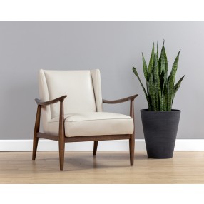 Sunpan Azella Lounge Chair - Manchester Stone Leather - Lifestyle