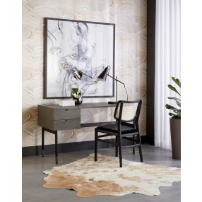 Sunpan Annex Dining Chair - Abbington Velvet Black / Natural - Lifestyle
