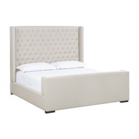Sunpan Brittany Bed in Dillon Cream - King - Front Side Angle