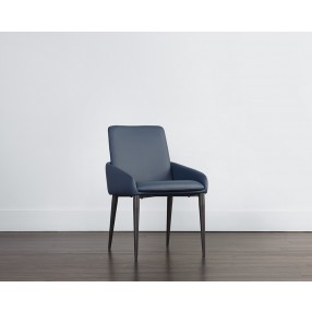 Sunpan Carlo Dining Armchair In Black And Dillon Thunder - Lifestyle