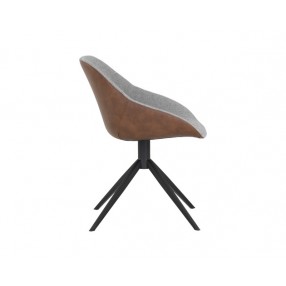 Sunpan Mccoy Swivel Dining Chair Side November Grey / Cinnamon Brown