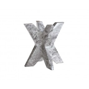 Sunpan Cypher Dining Table Base In Marble Look And Grey - Front Angle