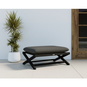 Sunpan Bari Stool in Charcoal And Gracebay Grey - Angled Lifestyle
