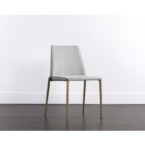Sunpan Renee Stackable Dining Chair Belfast Heather Grey / Bravo Metal