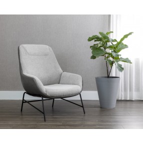 Sunpan Lucier Lounge Chair Belfast Heather Grey / Bravo Ash - Lifestyle