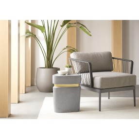 Sunpan Catania Armchair In Dark Grey And Copacabana Grey - Lifestyle
