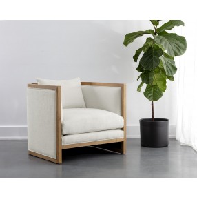 Sunpan Chloe Lounge Chair in Natural And Heather Ivory Tweed - Lifestyle