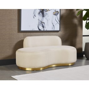 Sunpan Cassey Bench in Casablanca Cloud - Lifestyle 2