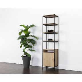 Ambrose Modular Bookcase in Rustic Oak And Black - Lifestyle