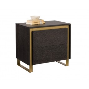 Sunpan Alvaro Nightstand - Angled with Decor