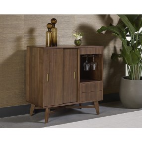 Sunpan Caven Bar Cabinet In Walnut - Lifestyle
